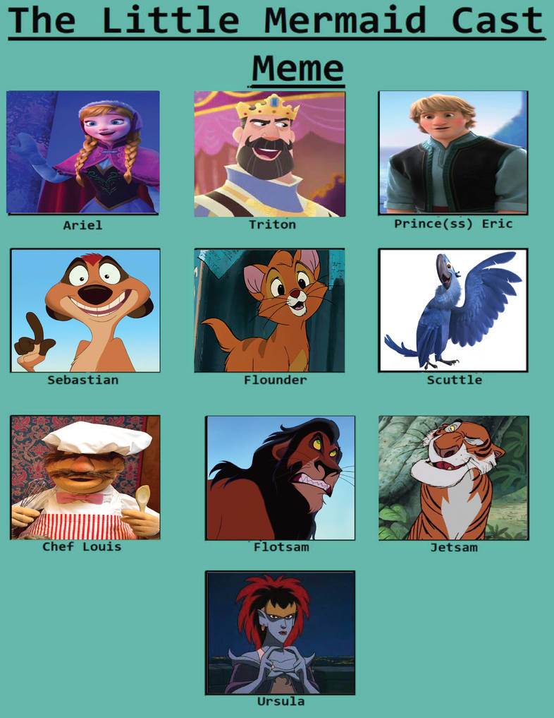 The Little Mermaid Cast Meme By Jrechani18 On DeviantArt The little mermaid cast meme by jrechani18 on deviantart