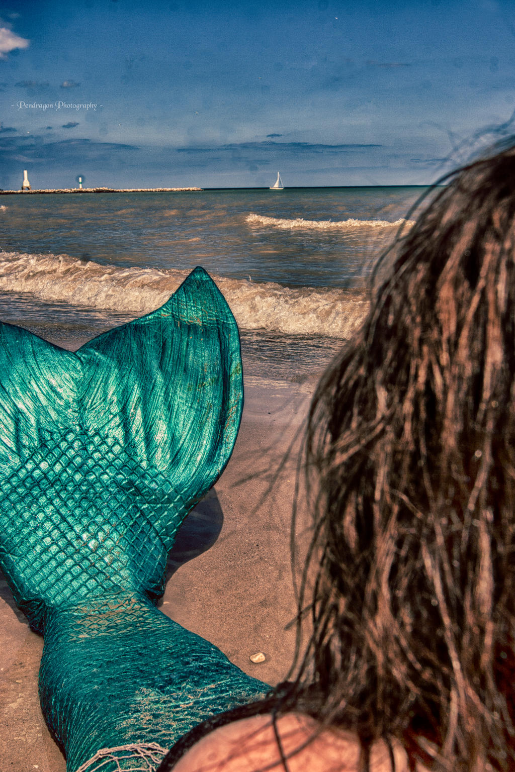 Mermaid Aiyana Ship in the Distance by pendragon93