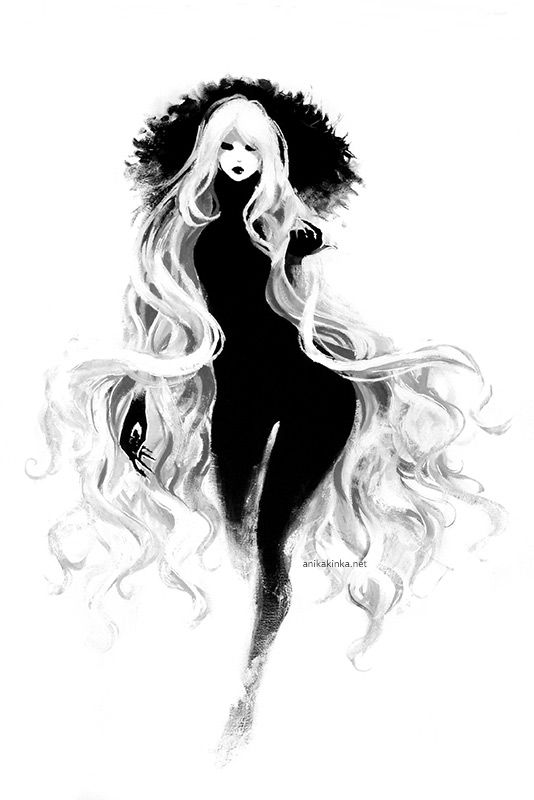 Была б она черная. Ведьма чб. Ведьма черно белая. Ведьма с черными вьющимися волосами. Нарисованная ведьма с длинными волосами.