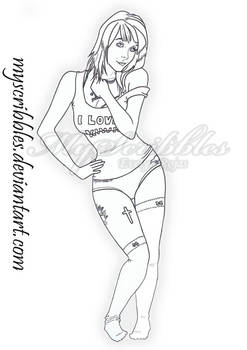 Pin Up Lineart - Hayley Williams