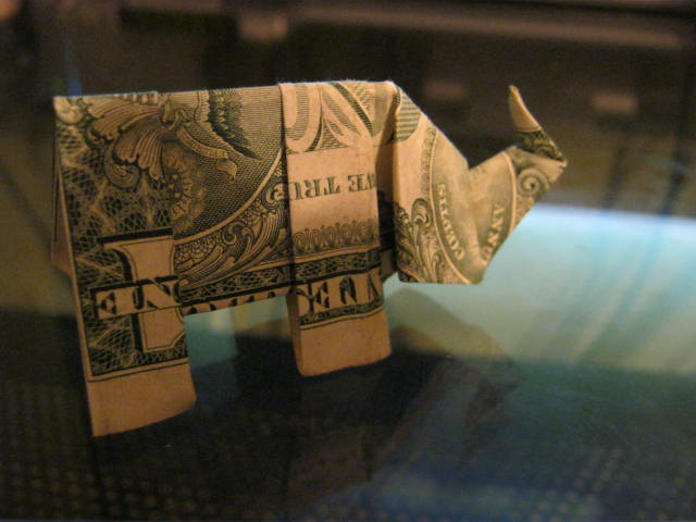 Dollar Bill Origami Elephant