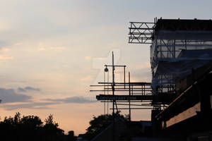 Static Ship in an Evening Sky