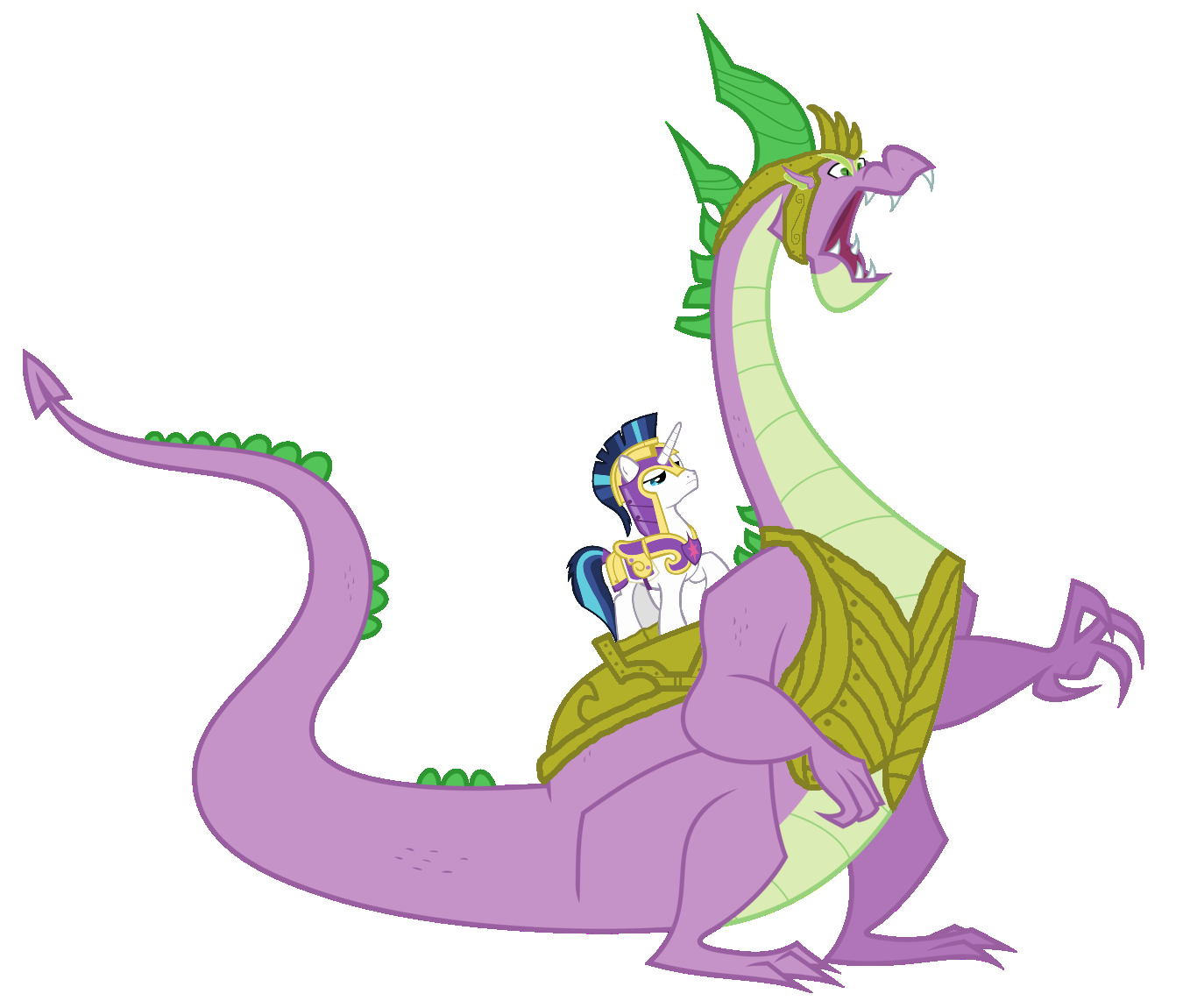 Shining Armor riding Spikezilla by red4567 2 on DeviantArt