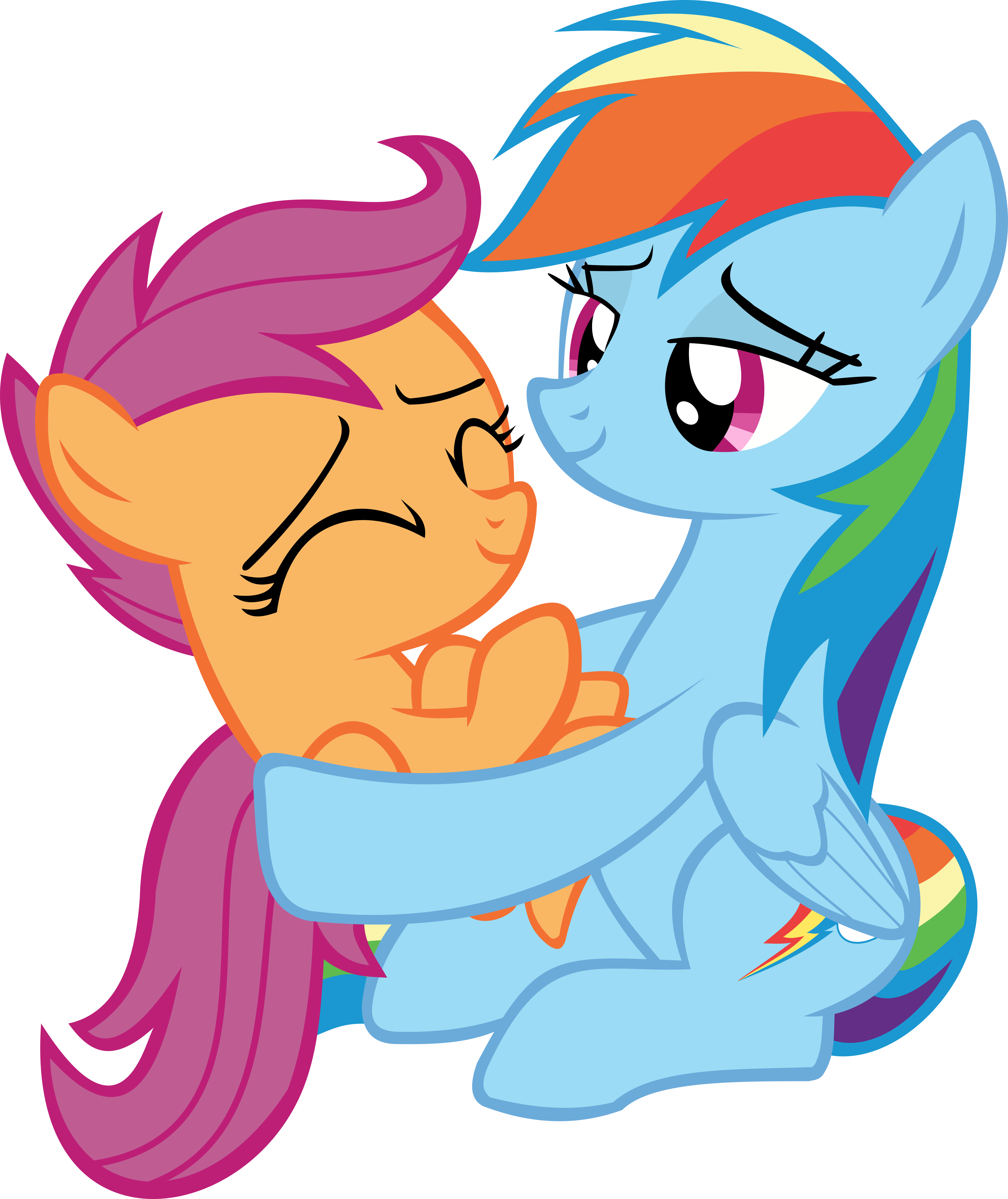 Scootalove (Rainbow Dash holding Scootaloo)