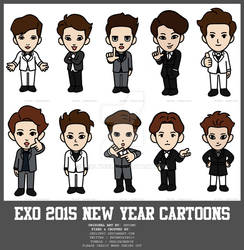 EXO New Year 2015 Cartoons