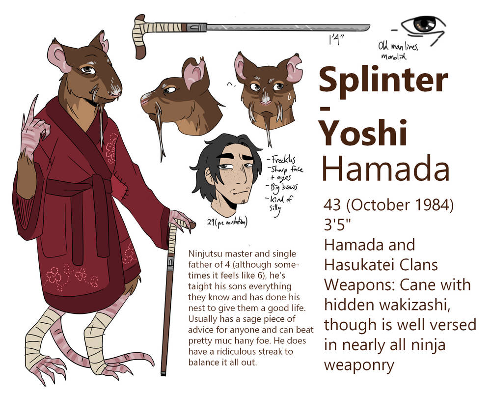 Splinter Ref 1 - UPDATED 2023/02/03 - TMNT AU by ZePineappleZe on ...