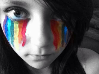 stained glass eyes and colorful tears