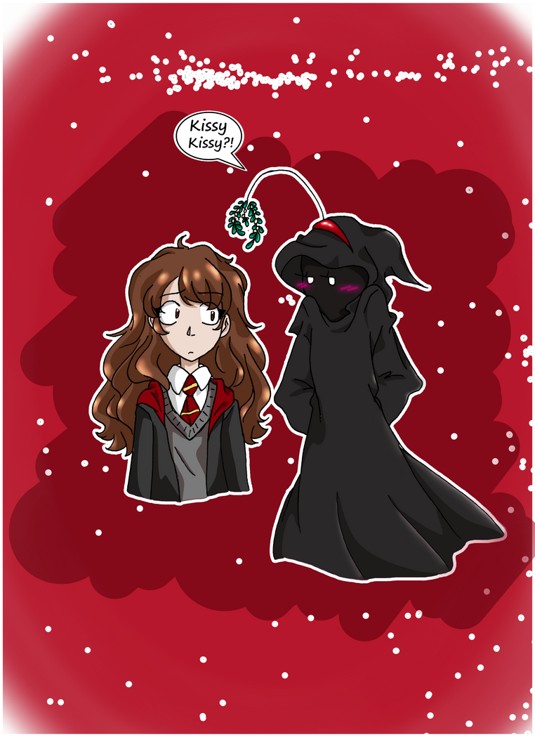 Hermione and Dementor (the mistletoe antenna) by PrimadonnaMuffin on
