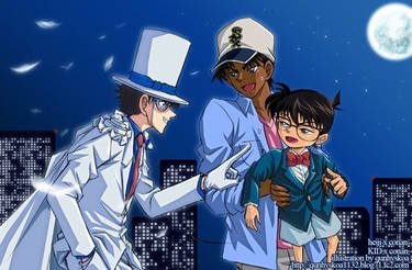 heiji x conan or KID x conan