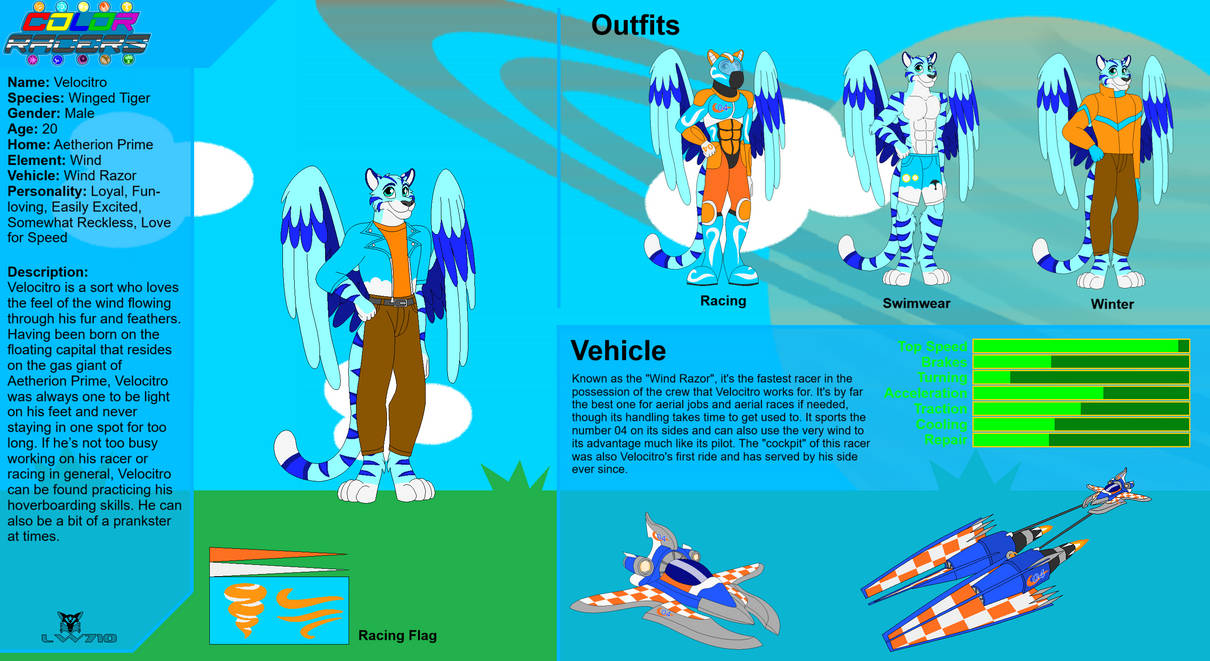 Color Racers Character Ref. Sheet - Velocitro by Lightningwolf710 on ...