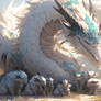 White Feathered Dragon With Turquoise Feathers G B
