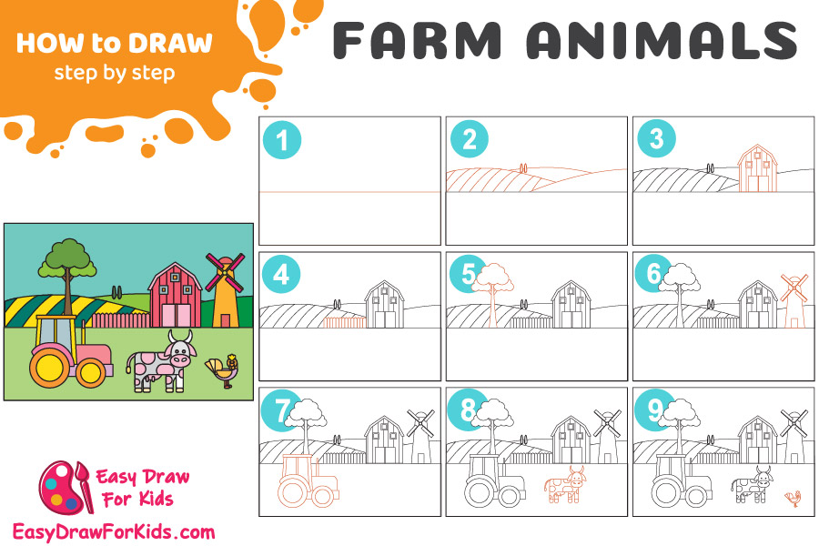 Mini Farm Drawing How To Draw A Farm by Easydrawforkids on DeviantArt
