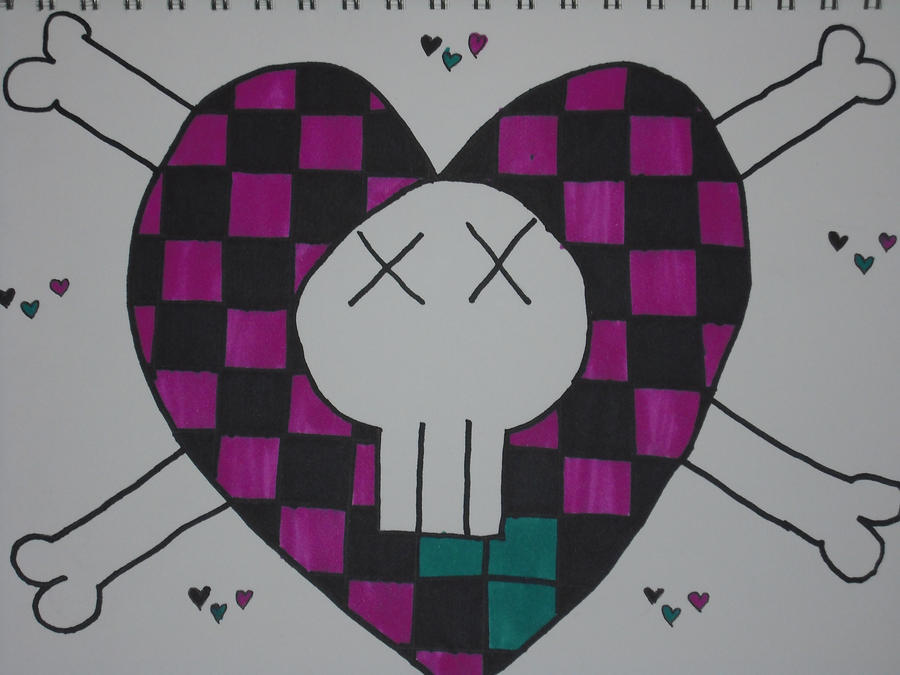 Checkered Skull and Crossbones