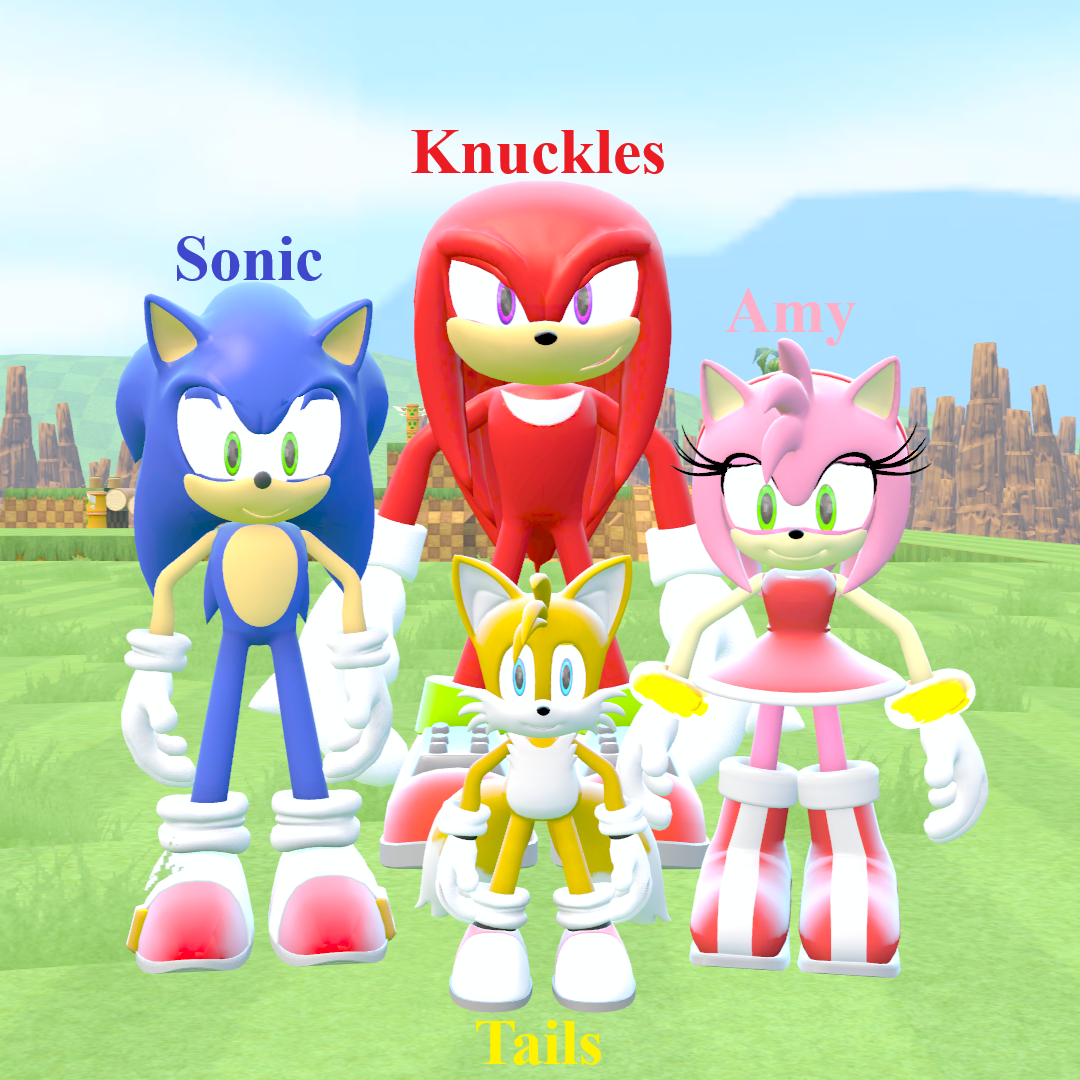 Sonic, Amy, Tails, and Knuckles by Jayden419 on DeviantArt