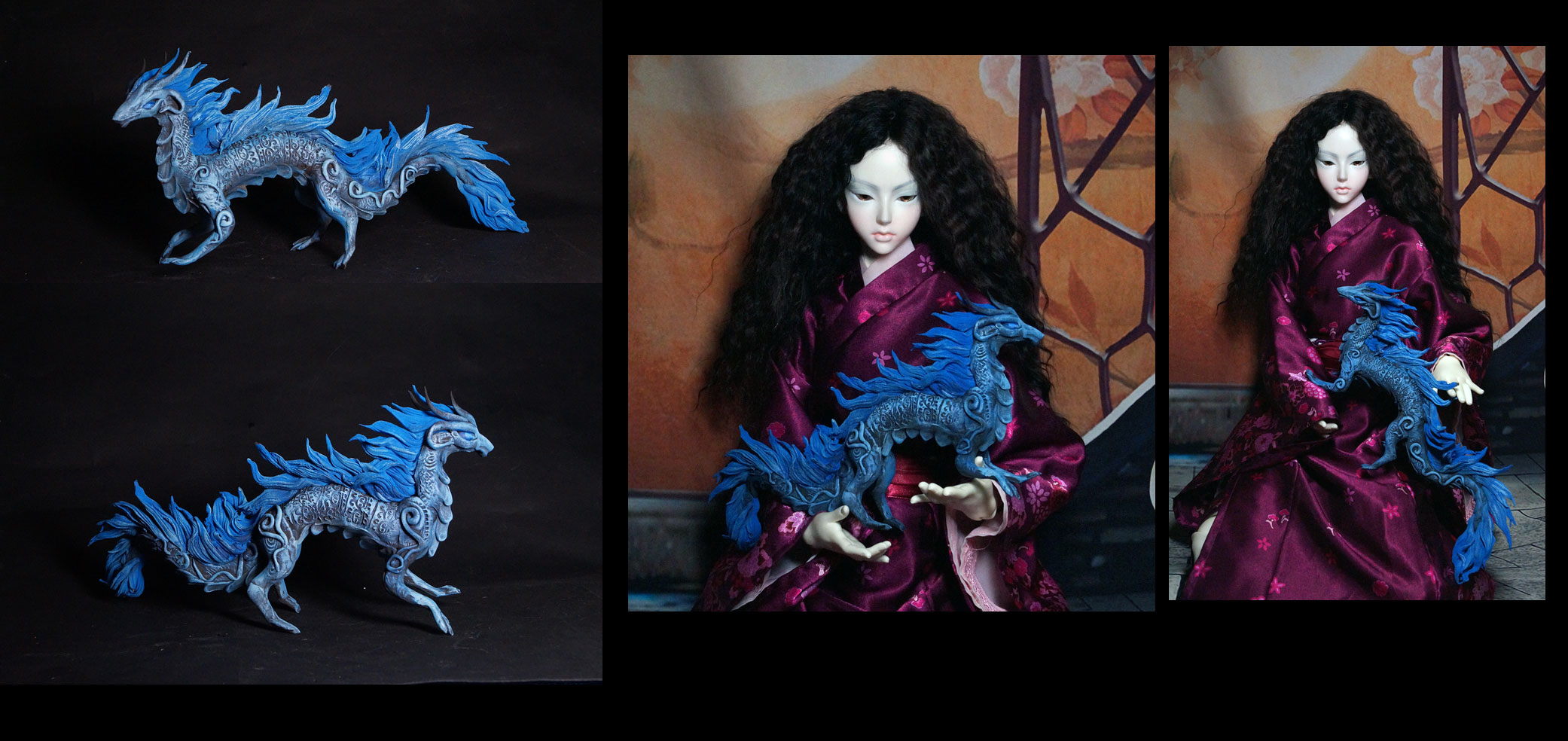 blue elemental dragon figure