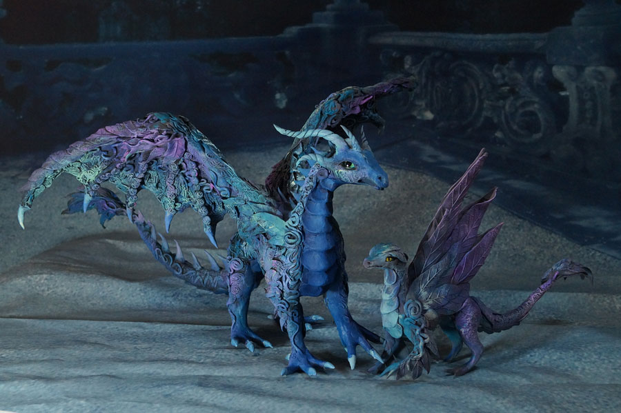 Dragons in blue