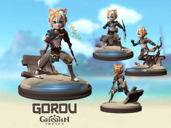 Gorou 3D statue