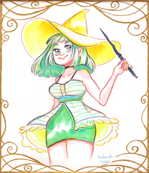 Green And Yellow Witch - Petit