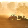 Tractor and Sunset