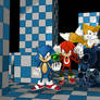 Sonic Team with 3D Background