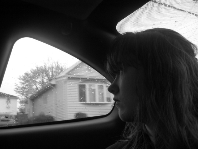 Looking out the car window