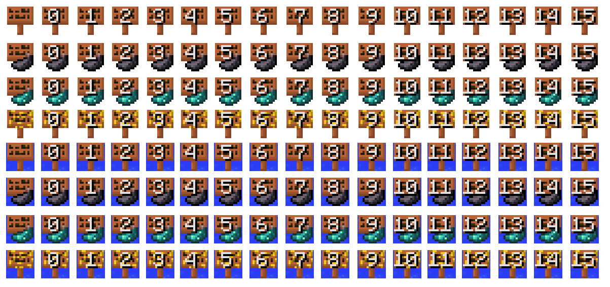 Mc Inventory Numbers MC All Classic Acacia signs in inventory by DzinyMaster on DeviantArt