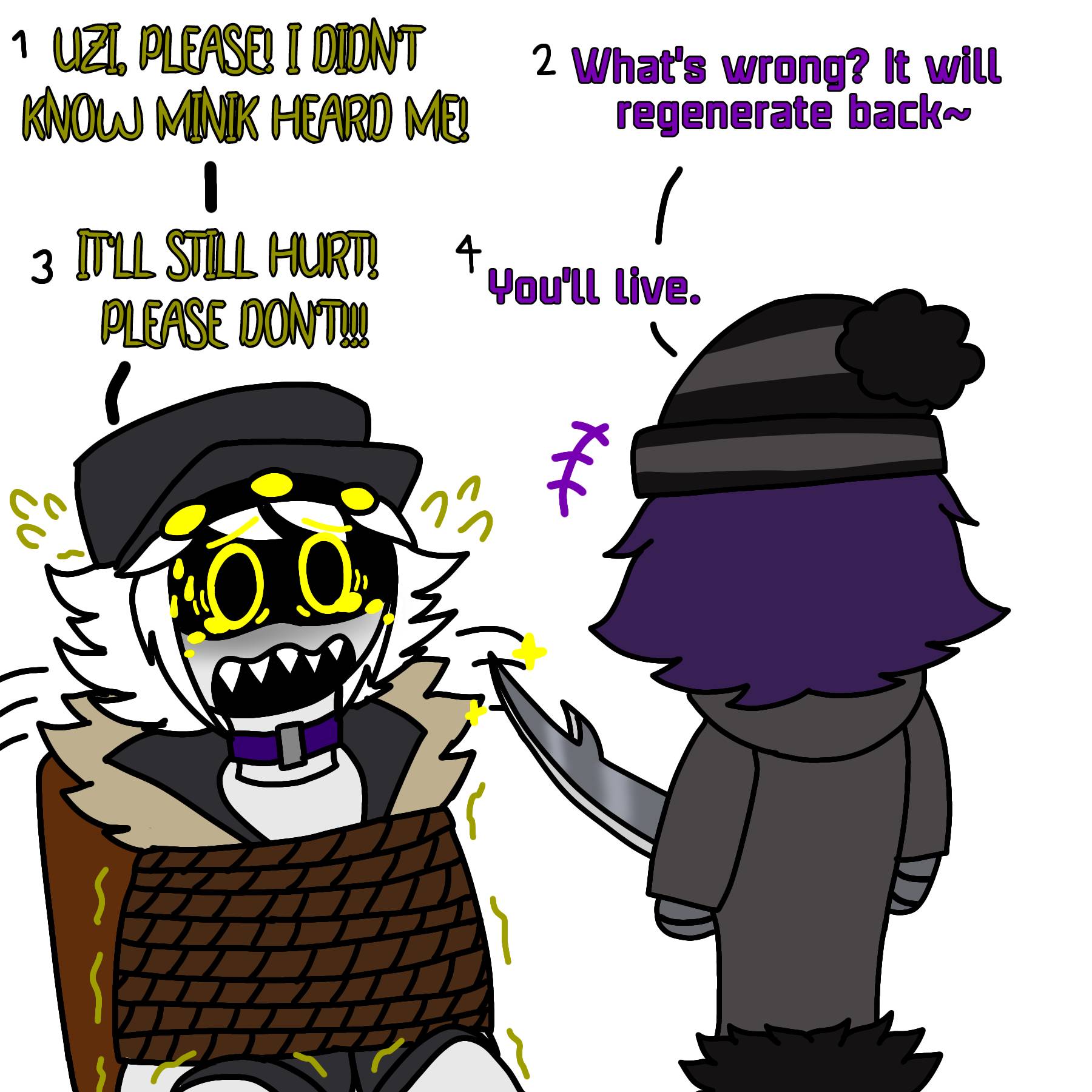 Uzi About To Cut N as Punishment