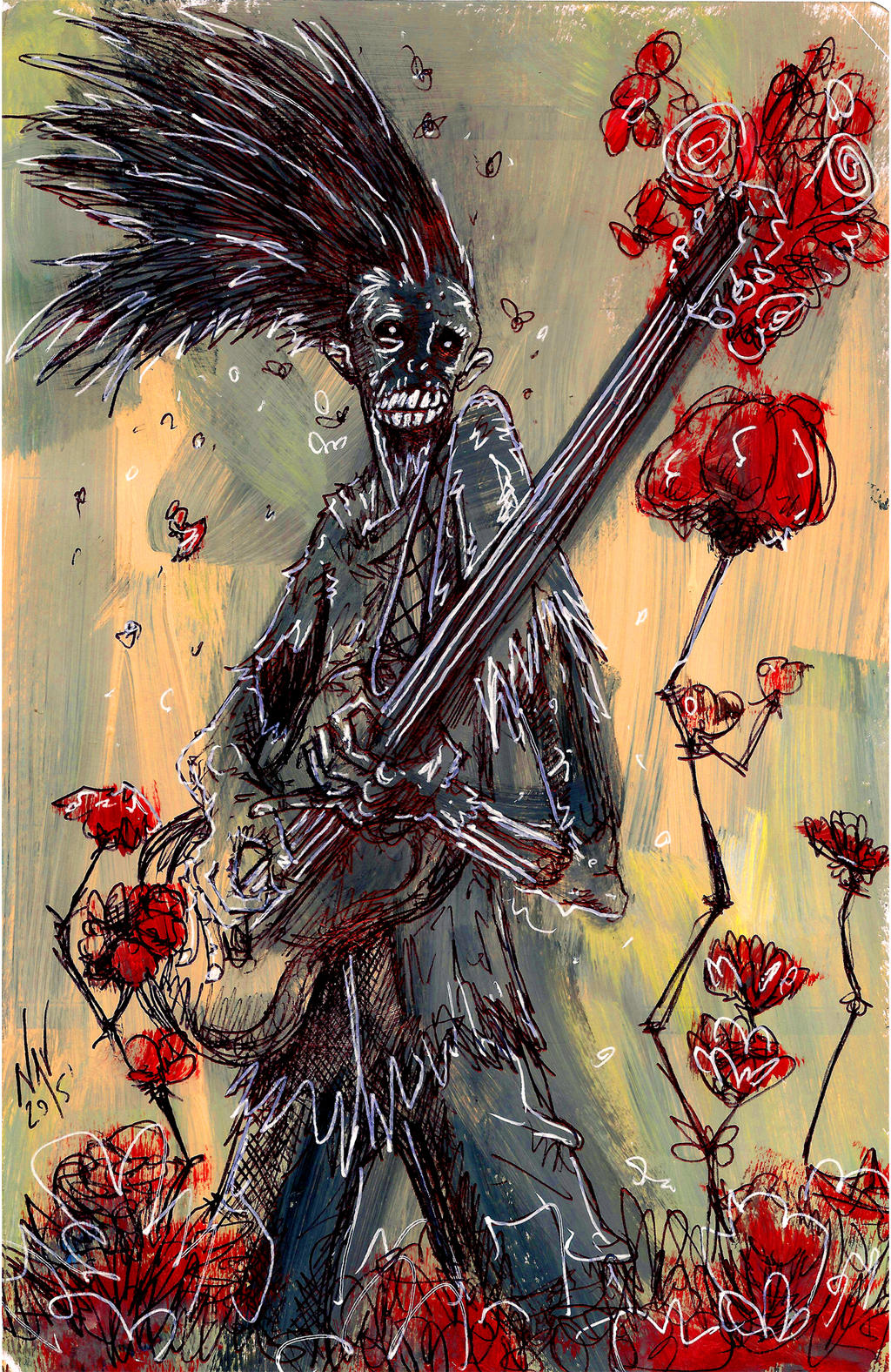 Eternal Guitarist playing for a ROSE print