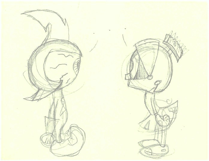 Commander Peepers meets Marvin Martian! Sketch