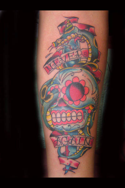 Sugar skull and dagger