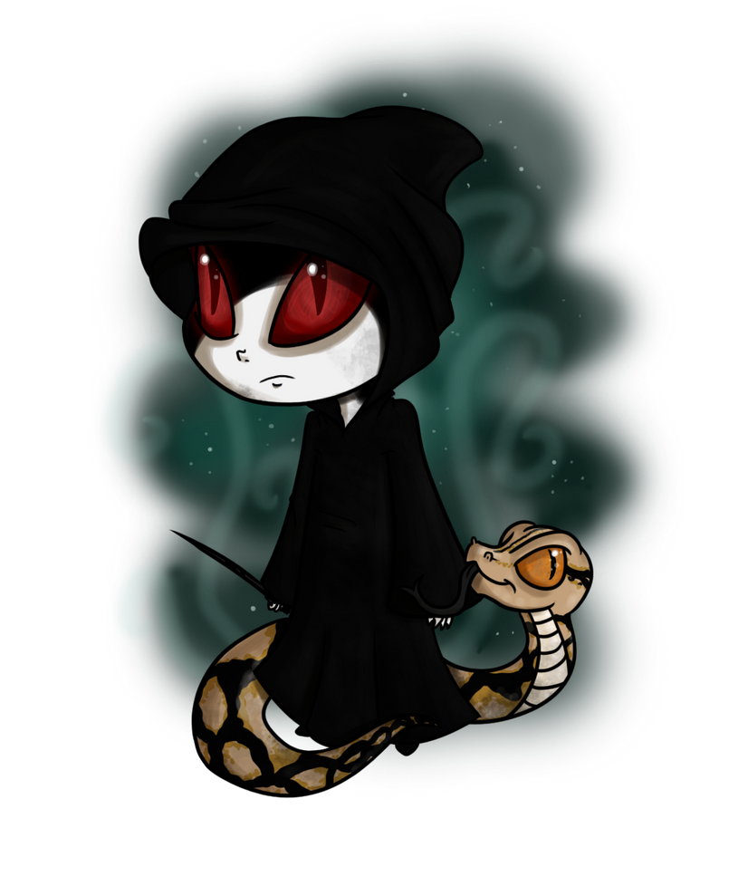 Chibi Voldemort and Nagini by suzzannnn
