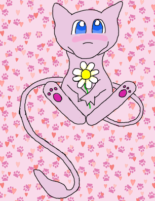 Mew with daisy