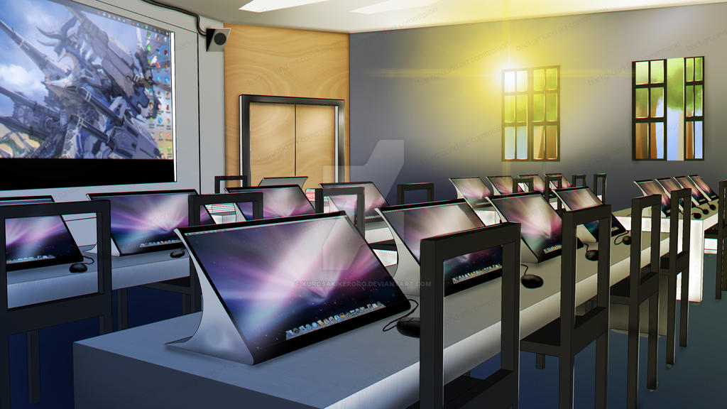 Background art computer lab by KurosakiKeroro on DeviantArt