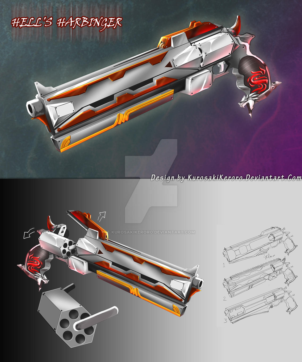 Revolver Hell harbinger,weapon design by KurosakiKeroro on DeviantArt