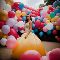 Walking through the balloon garden