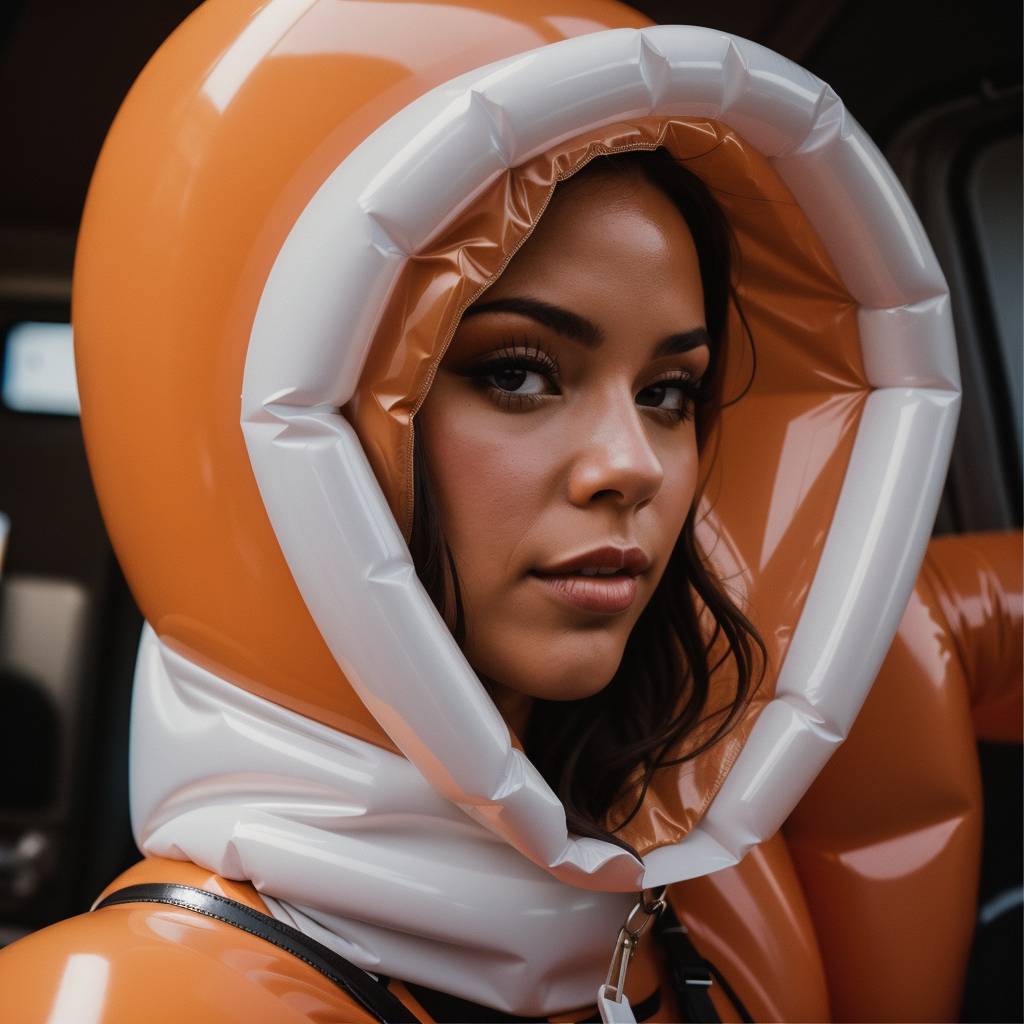 Getting inflated in my latex suit by Lady-Danielle on DeviantArt
