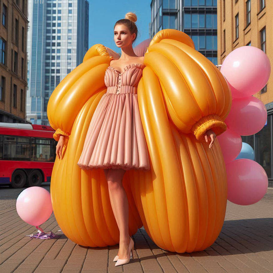 Anonymous Inflatable Going out in my new inflatable dress by Lady-Danielle-AI on DeviantArt