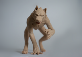 werewolf sculpture unpainted