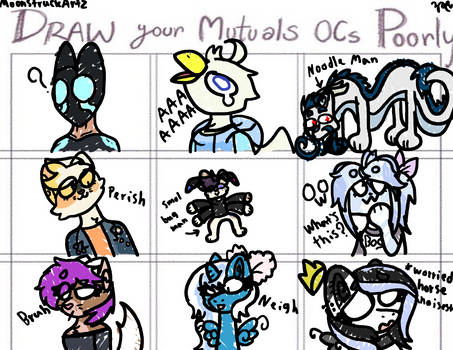 Draw Your Mutuals' OCs Poorly Challenge