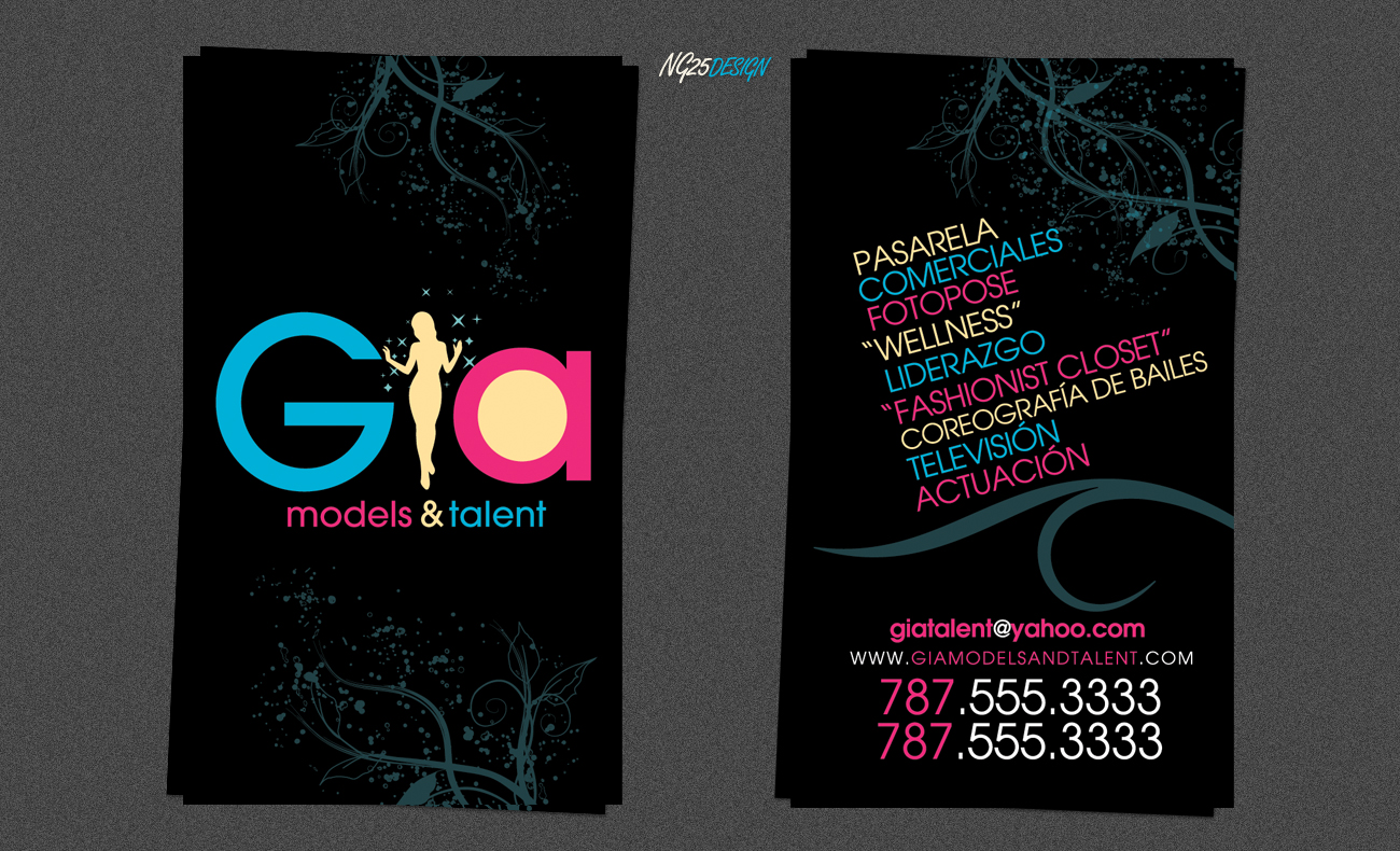 GIA Models and Talent BCards