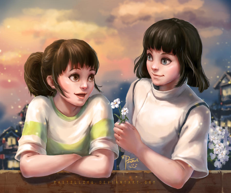 Spirited Away-Chihiro and Haku by pastellZHQ on DeviantArt.