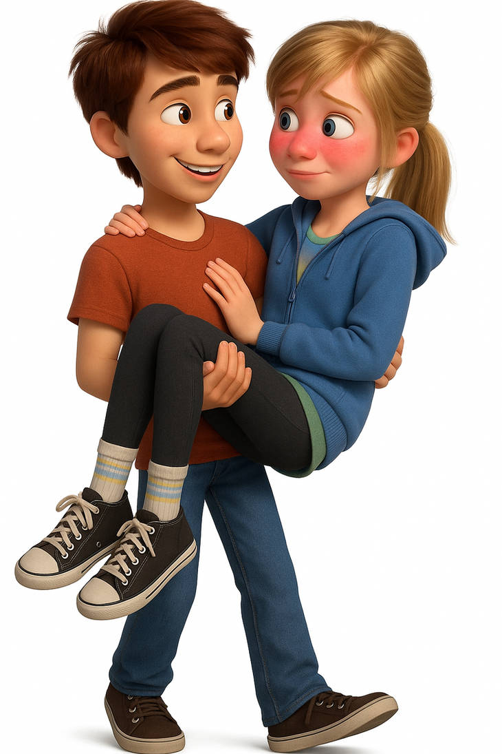 Riley Andersen carried by a cute boy by LongNick20 on DeviantArt