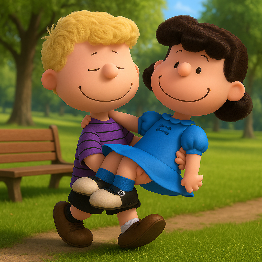 Schroeder carrying Lucy van Pelt (3D)