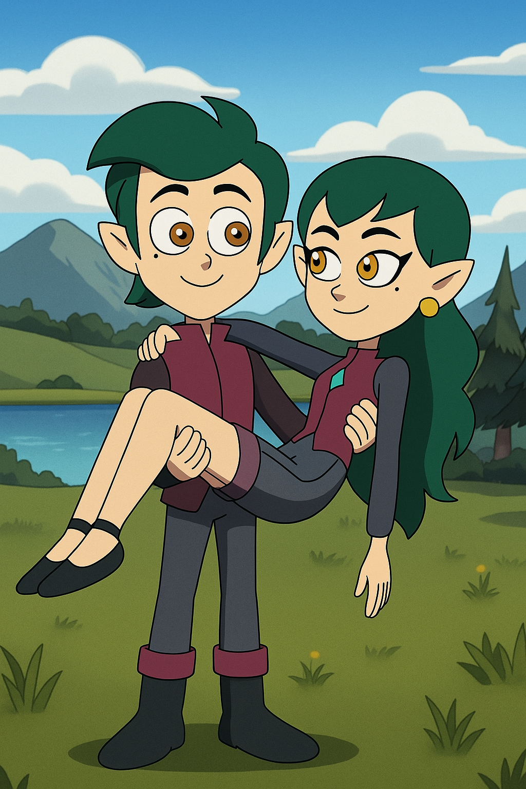 Edric Blight carrying Emira Blight by LongNick20 on DeviantArt