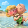 Charlie Brown carrying Patty Swanson to swim