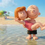 Charlie Brown carrying Violette Honfleur to swim