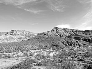 Black and White Mountains of Utah Highway I-15