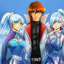 RWBY Yugioh Kaiba's picture with Weiss and Winter