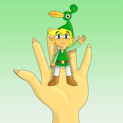 Minish Link on your hand by diego-toon-master