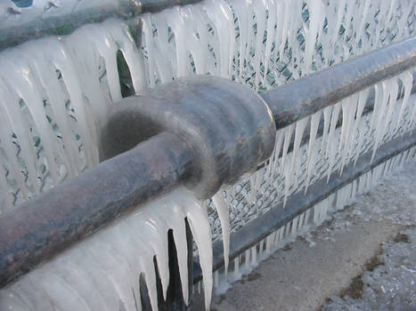 Ice on railing.